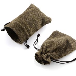 Schmuckbeutel, Jute, dunkel sienna, 7x9 cm, 10 Stk.