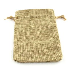 Schmuckbeutel, Jute, khaki, 9x7 cm, 10 Stk.