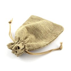 Schmuckbeutel, Jute, khaki, 9x7 cm, 10 Stk.