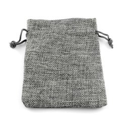Schmuckbeutel, Jute, gro, grau, 18x14 cm, 5 Stk.