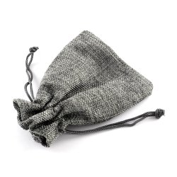 Schmuckbeutel, Jute, gro, grau, 18x14 cm, 5 Stk.