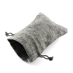 Schmuckbeutel, Jute, gro, grau, 18x14 cm, 5 Stk.