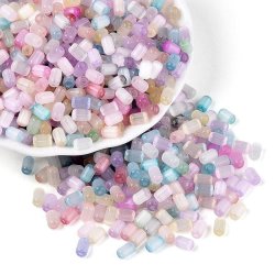 Cat-eye Perlen, gemischte pastellfarben, l�ngliche Perlen, 6x4 mm, ca. 70 Stck