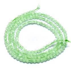 Cat's eye beads, entire strand, light green, faceted glas, round, 2mm, 175pcs