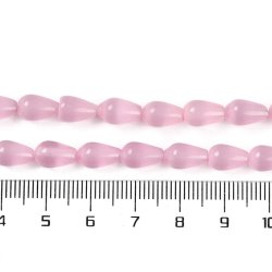 Katte�je-glasperler, dr�be, changerende pink, 10x6 mm, 6 stk.