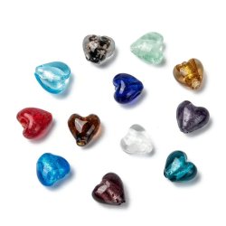 Glasherz, farblich sortiert, 12x12 mm, 6 Stck