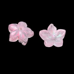 Blume, Glasperle, verschiedene Farben, Durchmesser 9,5 mm, 10 St�ck
