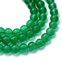 Glasperle, doppelt Strang, blau-grn rund, 8 mm, ca. 105 Stk.