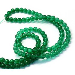 Glasperle, doppelt Strang, blau-grn rund, 8 mm, ca. 105 Stk.