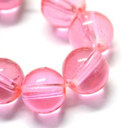 Glasperle, rosa, rund, 8 mm, ca. 10 Stk.