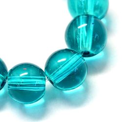 Glasperle,  t&uuml;rkisfarben, rund, 8 mm, ca. 10 St&uuml;ck.