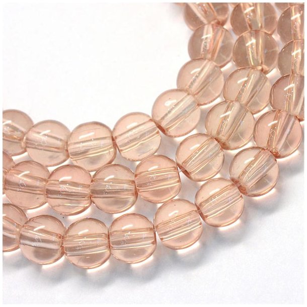 Glass bead, double strand, beige, round, 8 mm, 105 pcs.