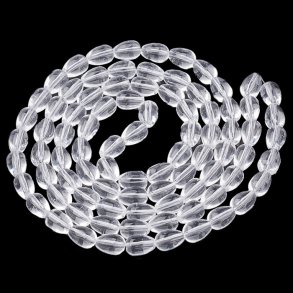 Quartz crystal beads, double strand, teardrop, clear, 9x6mm, ca. 84pcs.