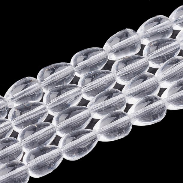 Quartz crystal, teardrop, clear, 9x6mm, 6pcs.