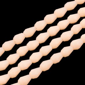 Facettierte kurze Glastropfen, creme, 5x3,5 mm, 10 Stk.