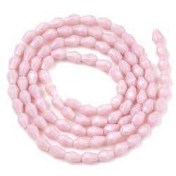 Facettierte kurze Glastropfen, helles violett, 5x3,5 mm,  10Stk.