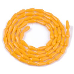 Facettierte Glastropfen, langer Strang, orange, 10x4 mm, ca. 72 Stk.