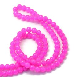 Jadeperle, Glasimitat, Doppelstrang, hot pink, rund, 10 mm, ca. 80 Stck.