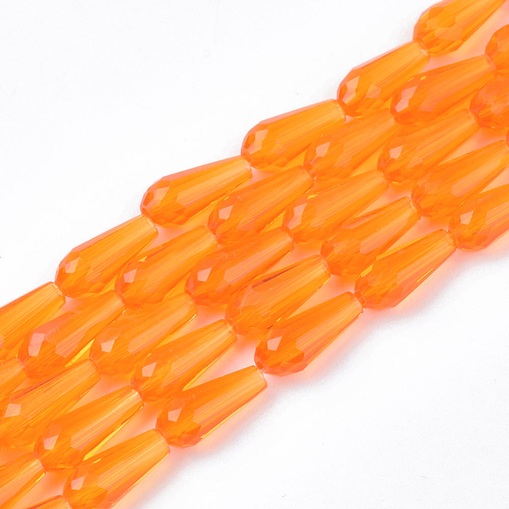 Himmelskristall, Tropfen, orange, 9-10x4mm, 6 Stück