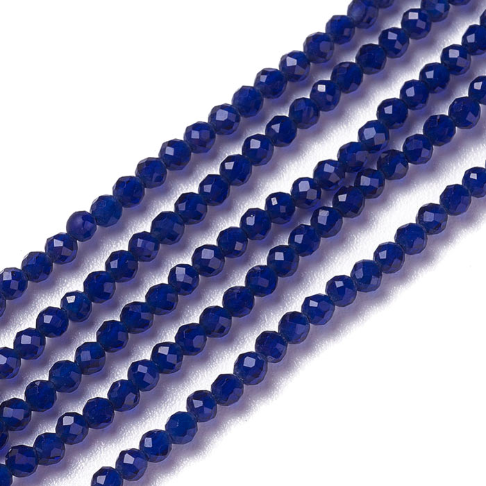 Celestial Kristall, Glasperlen, ganzer Strang, dunkelblau, 2x2 mm, 180 Stk.