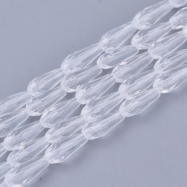Celestial crystal, drop, clear, 9-10x4mm, 6 pcs