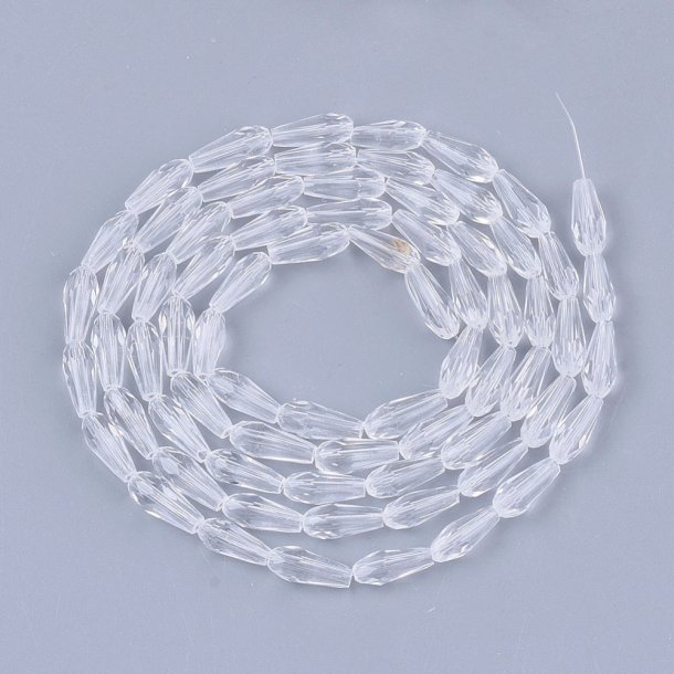 Celestial crystal, full strand, drop, clear, 9-10x4mm, approx. 72 pcs