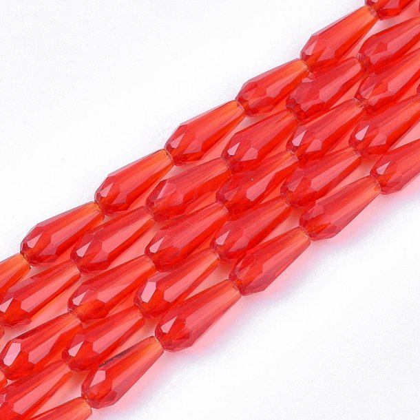 Celestial crystal, drop, red, 9-10x4mm, 6 pcs