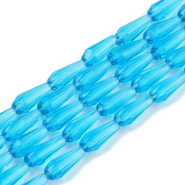 Celestial crystal, drop, blue, 9-10x4mm, 6 pcs