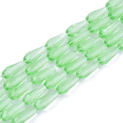 Himmelskristall, Tropfen, hellgr&uuml;n, 9-10x4mm, 6 St&uuml;ck.