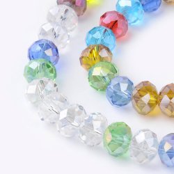 Celestial Glasperle, ganzer Strang, facettiert, Rondelle, Mix, 8x6mm. ca.67