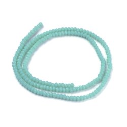 Celestial Kristall, Glasperle, ganzer Strang, helles t&uuml;rkis, Rondell, ca. 2,5x1,5 mm, c180 Stk