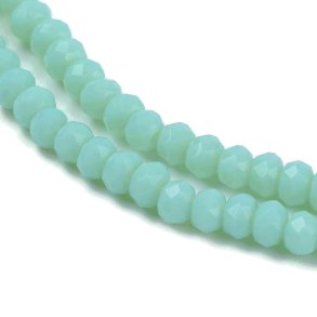 Celestial Kristall, Glasperle, ganzer Strang, helles türkis, Rondell, ca. 2,5x1,5 mm, c180 Stk