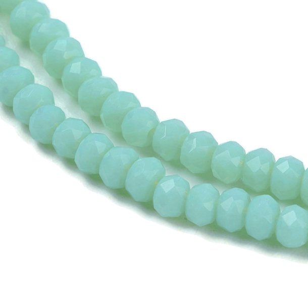 Celestial, glass bead, light turquoise, rondelle, ca. 2,5x1,5 mm, entire strand, appx. 180pcs.