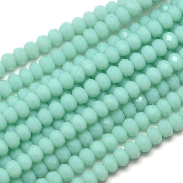  Celestial crystal, light turquoise, rondelle, 4x3 mm, entire strand, 120pcs.