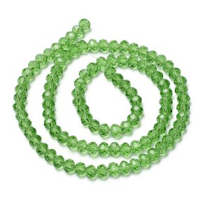Celestial Kristall, ganzer Strang, grasgrün, klar, rund, 4 mm, ca. 114 Stk.