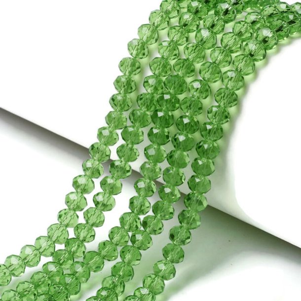 Celestial, whole strand, grass green, faceted rondelle, 2.5x2 mm, approx. 153 pieces