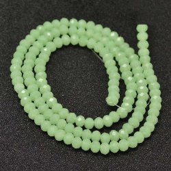 Celestial Kristall, ganzer Strang, hellgrn, trb, 4x3 mm, 130 Stk.