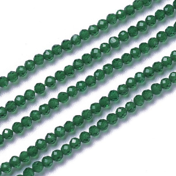 Celestial crystal, complete strand, emerald-green, 2x2mm, ca. 180pcs.