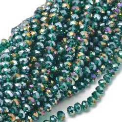 Celestial Kristall, ganzer Strang, blau-gr&uuml;n, AB, 6x4 mm, 100 Stk.
