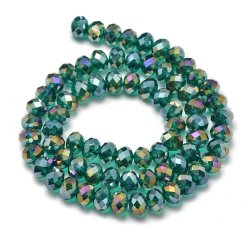 Celestial Kristall, ganzer Strang, blau-gr&uuml;n, AB, 6x4 mm, 100 Stk.