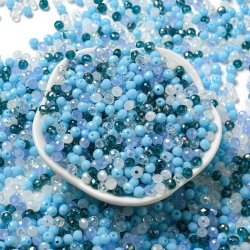 Celestial krystal, lys bl� mix nuancer, facet rondel, 4x3 mm, ca. 800 stk.