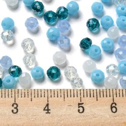 Celestial krystal, lys bl� mix nuancer, facet rondel, 4x3 mm, ca. 800 stk.