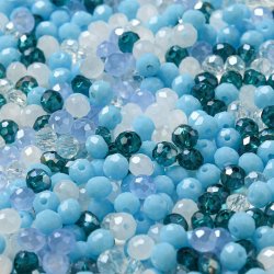 Celestial krystal, lys bl� mix nuancer, facet rondel, 4x3 mm, ca. 800 stk.