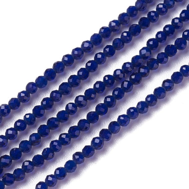  Celestial crystal, glass beads, complete strand, dark blue, 2x2 mm, 180pcs.