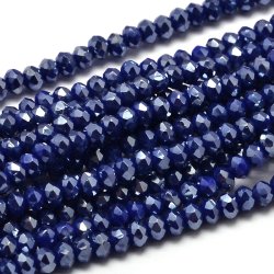 Celestial Kristall, ganzer Strang, opak, mitternachtsblau, 3,5x2,5 mm, 120 Stk.