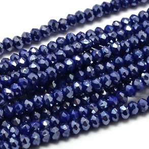 Celestial Kristall, ganzer Strang, opak, mitternachtsblau, 3,5x2,5 mm, 120 Stk.