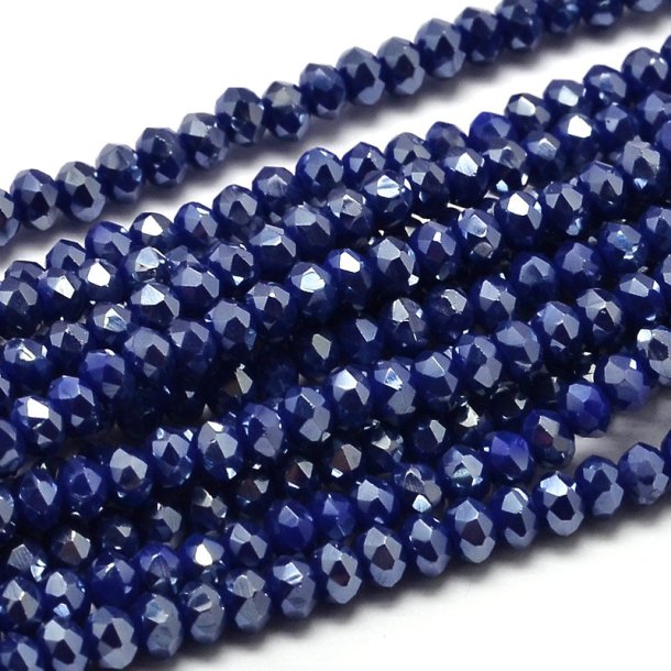 celestial crystal, complete strand, opaque, midnight blue, 3.5x2.5 mm, 120pcs
