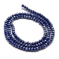 Celestial Kristall, ganzer Strang, opak, mitternachtsblau, 3,5x2,5 mm, 120 Stk.