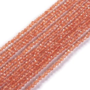 Celestial crystal, glass bead, whole strand, Reddish, 2x2 mm, 180 pcs