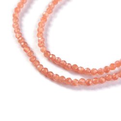 Himmelskristall, Glasperle, ganzer Strang, r&ouml;tlich, 2x2 mm, 180 St&uuml;ck